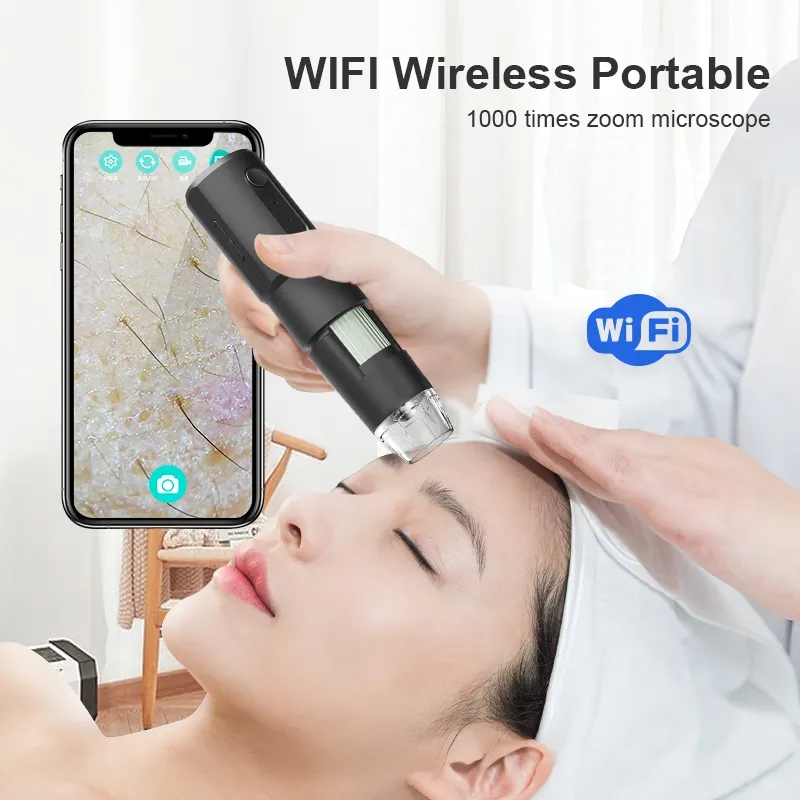 Hair Porosity Test - กล้องจุลทรรศน์ดิจิตอลไร้สาย WiFi อิเล็กตรอนเดอร์มาสโคป ตรวจหนังศีรษะ รูขุมขน เครื่องขยายภาพ
