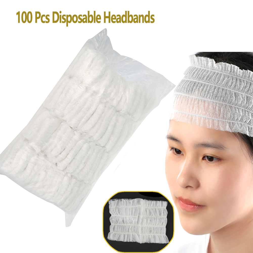 Hair Care Journey - 100 ชิ้นทิ้งHeadbandsไม่ทอสปาSalon Headbandsนุ่มยืดSkin Care Hair Bandน้ําหนักเบา